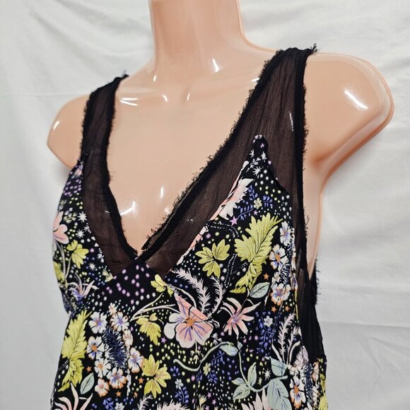 Free People Intimately Free Longwood Printed Slip Dress Size M Black - Picture 14 of 15